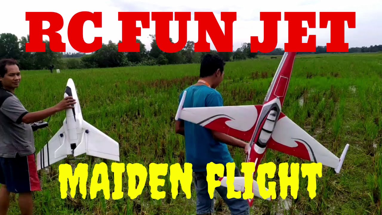#RC plane hand made#fun jet#asiknya mainan aeromodeling di sawah - YouTube