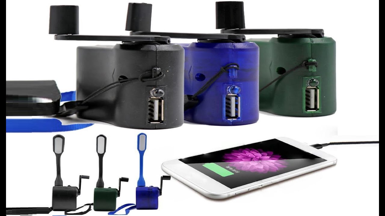 EDC USB Phone Emergency Charger For Camping Hiking Outdoor Sports Hand Crank Travel Charger