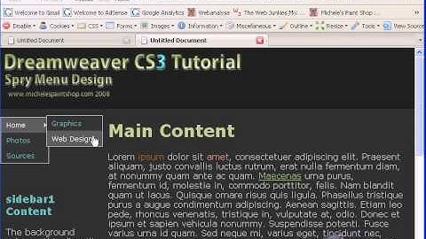 Dreamweaver CS3 SPRY Menu CSS Tutorial 7-8