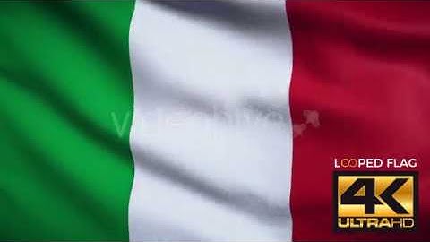 Flag 4K Italy On Realistic Looping Animation With Highly Detailed Fabric