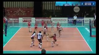 Libero- Red Jersey #17 Grand Prix: Bulgaria Match Highlights; reception, defense, setting.