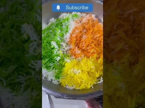 Aj Mane Bnae Rang Birange Chawal Tri colour Rice viral recipe food tricolor rice
