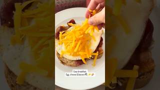 Easy breakfast but savory | egg, cheese and bacons on whole wheat bread 🍞 #shorts #breakfast