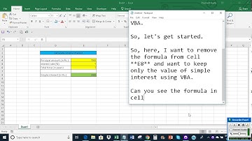 Excel: Delete the formula and keep only the value using VBA