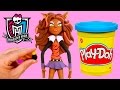 Clawdeen Wolf Monster High doll stop motion play doh video animation