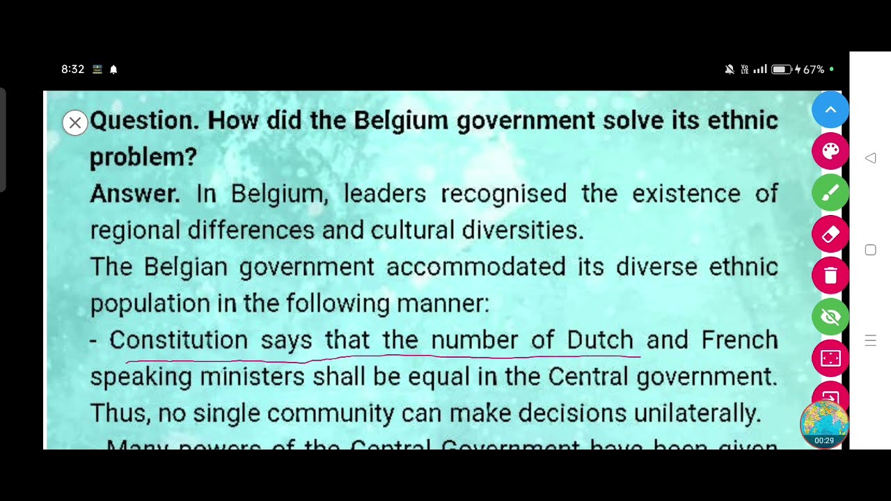 How did the Belgium government solve its ethnic problem?