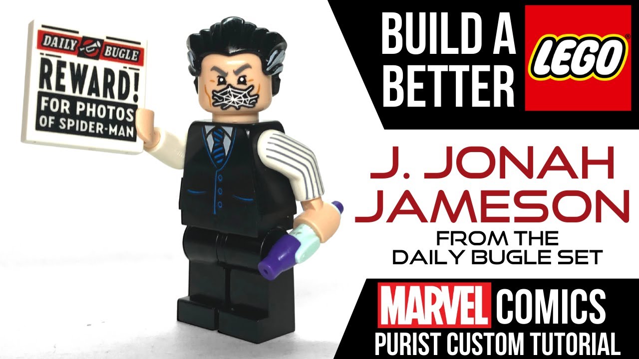 Stå op i stedet genopretning kor HOW TO Build a Better LEGO J. Jonah Jameson Custom Minifig from the Daily  Bugle 76178 - YouTube