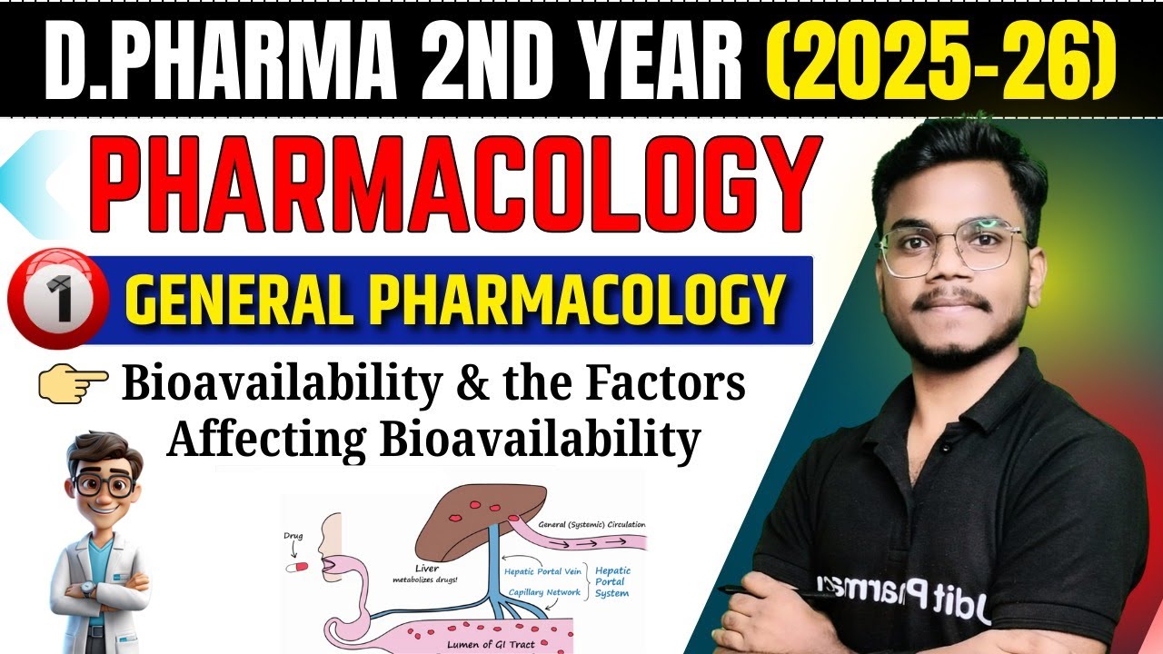 D Pharma 2nd Year | Bioavailability & Factors Affecting Bioavailability | General Pharmacology