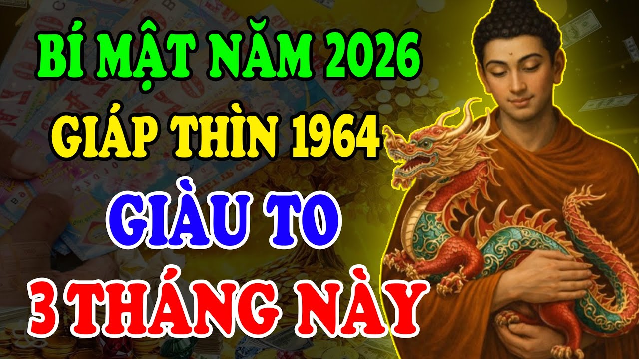 TRỜI PHẬT GỌI TÊN  4 THÁNG VÀNG PHÁT TÀI 2026 CHO GIÁP THÌN 1964 LÀM ĐÂU THẮNG ĐÓ, TIỀN VỀ DỒN DẬP