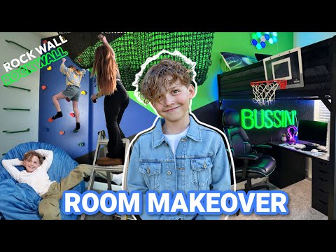 Pre-teen BOY *DREAM* Room Makeover (w/ DIY Rock Wall)