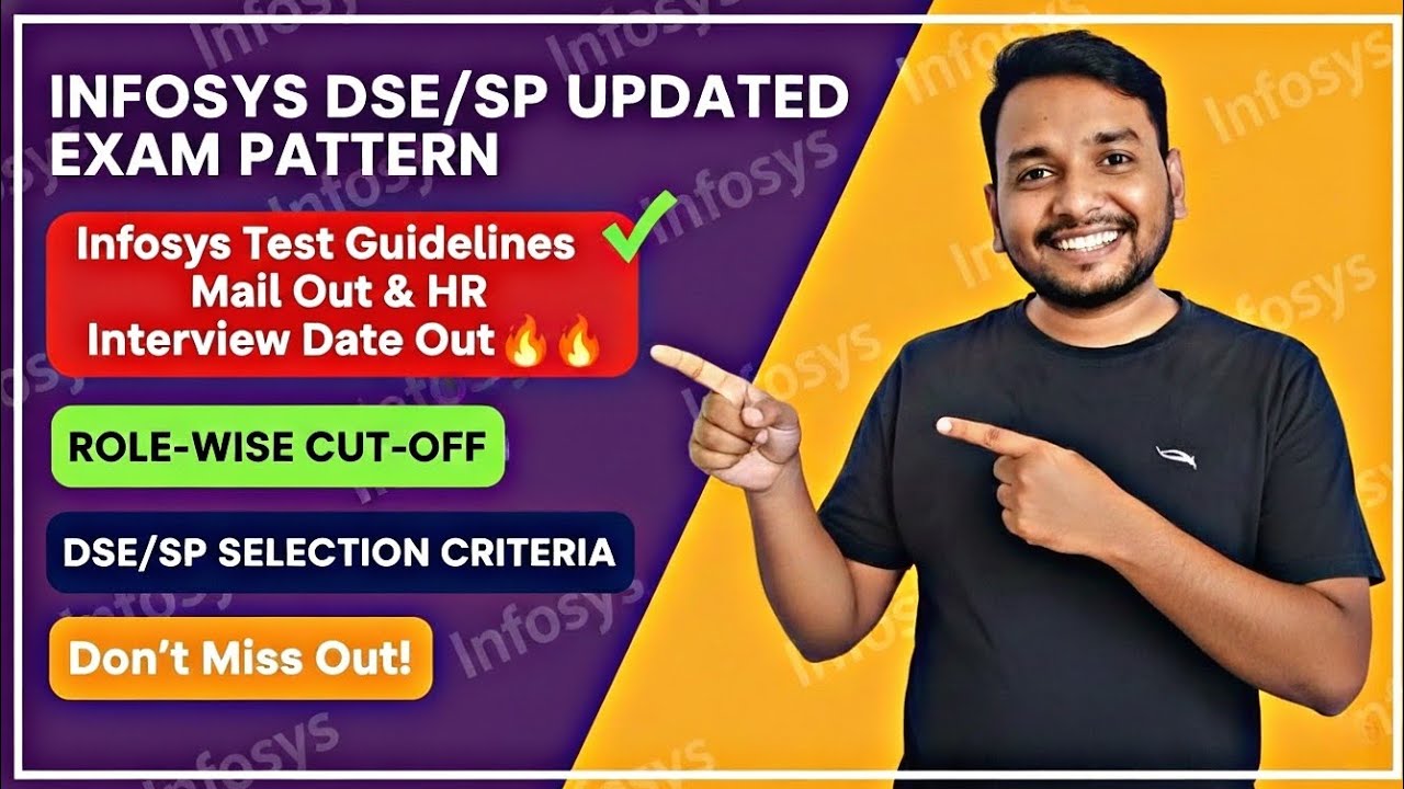 Infosys DSE/SP Updated Exam Pattern 2026🚨| Test Guidelines & Cut-off | 4 Jan Test Date
