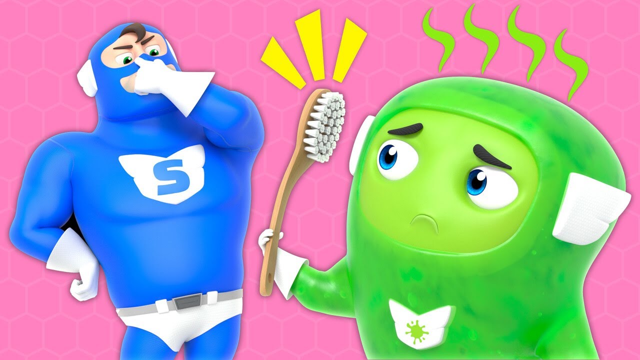 How smelly! SUPER SLIME needs a BATH! - Good Habits for Kid Superhero