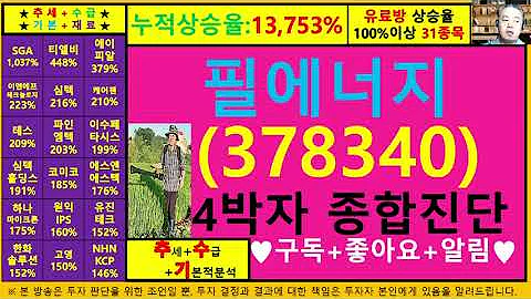 필에너지(378340)4차원종목진단및향후주가전망 추수기(추수)전문가