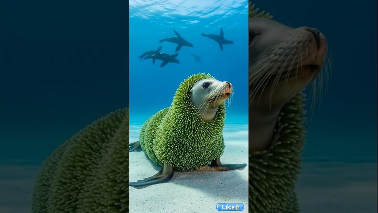 ODDLY SATISFYING Otters Meticulously Clean a Seal Covered in Squid 