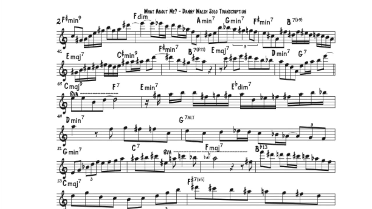 What About You? Danny Walsh Solo Transcription
