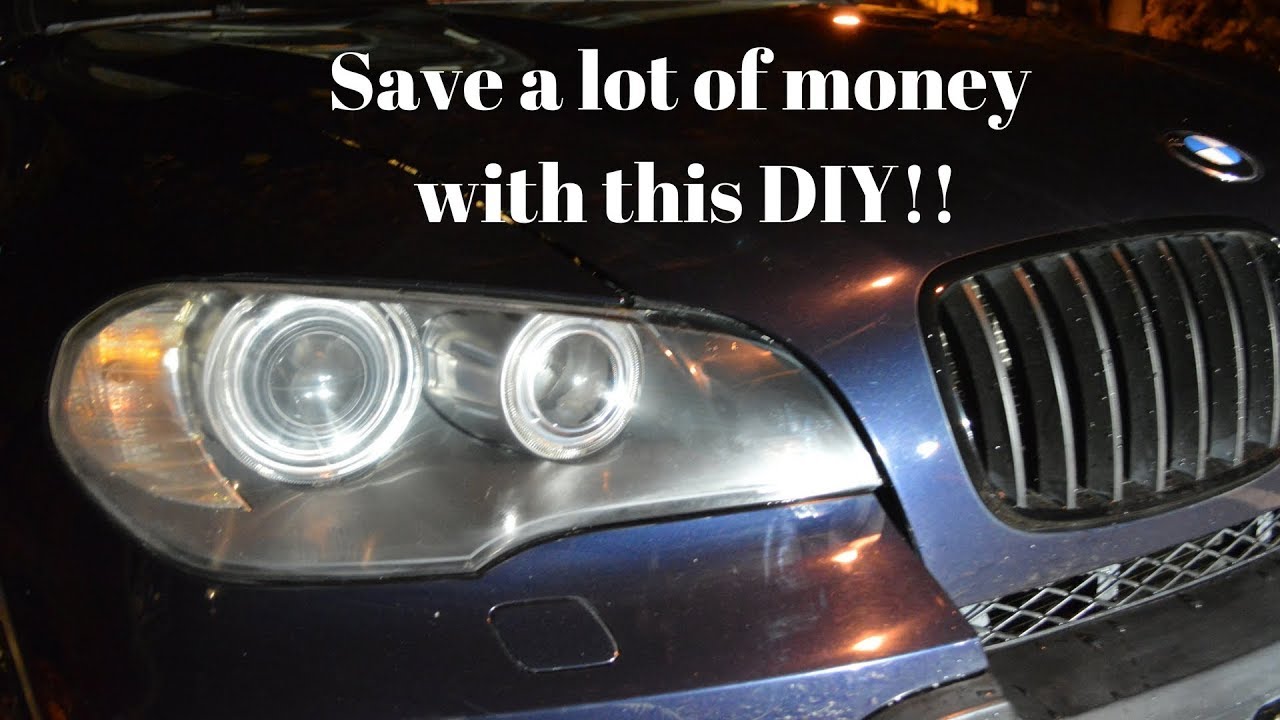 BMW X5 headlights cleaning - YouTube