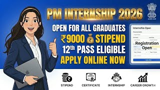 PM Internship Scheme 2026 🔥 | ₹9000+ Stipend | Complete Apply Process &amp; Portal Guide
