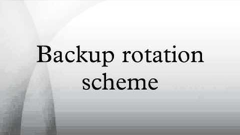 Backup rotation scheme
