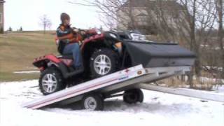 Grip Glides on tilt snowmobile trailer ATV load and unload