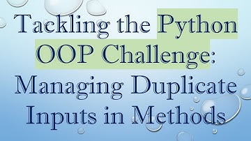 Tackling the Python OOP Challenge: Managing Duplicate Inputs in Methods