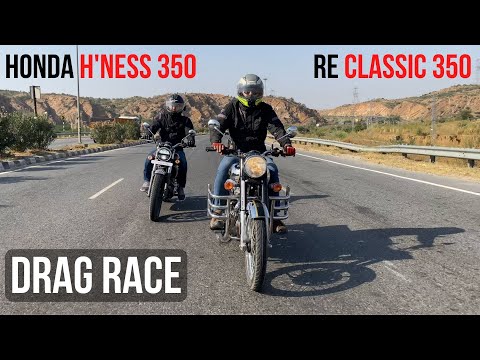 Honda Highness CB350 VS Royal Enfield Classic 350 - Drag Race