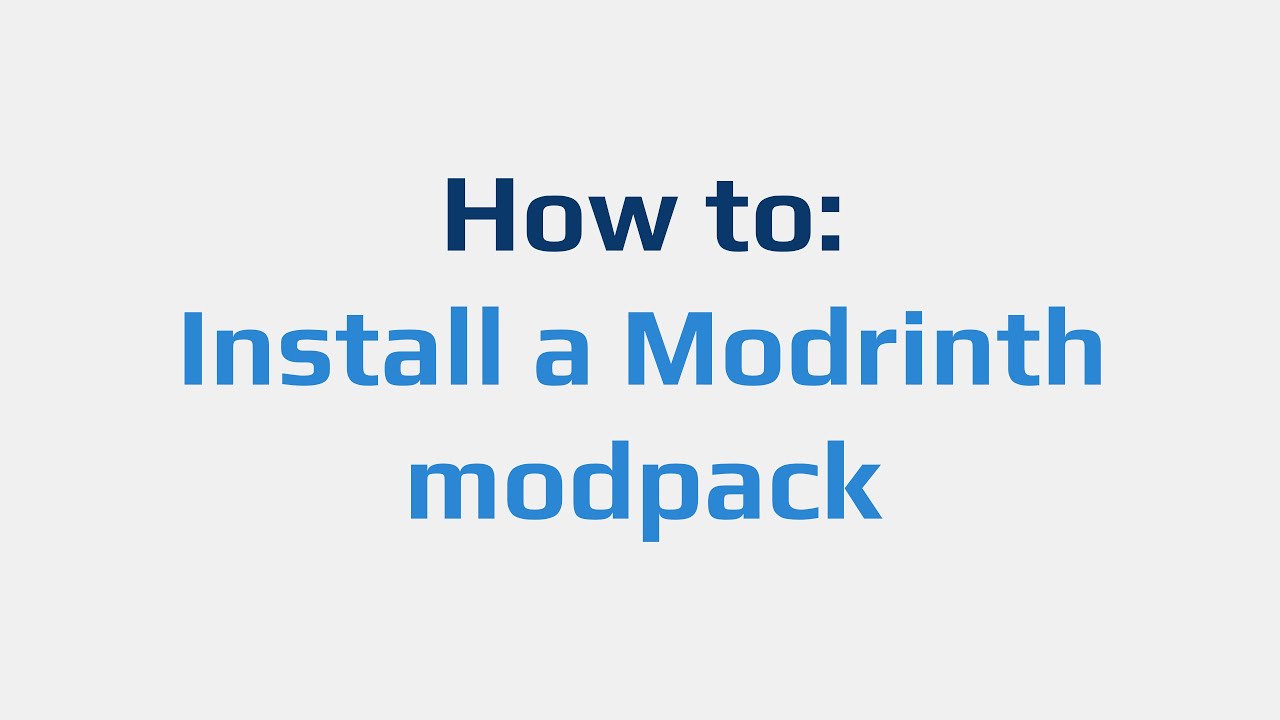How to: Install a Modrinth modpack