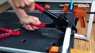 IWISS Combo Angle Head Pex Pipe Plumbing Crimping Tool 1/2" & 3/4" with Go/No-Go Crimp Gauge