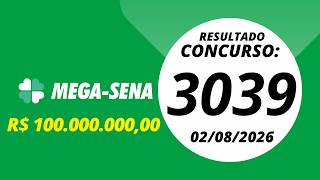 Mega Sena Resultado Concurso 3039 02082026