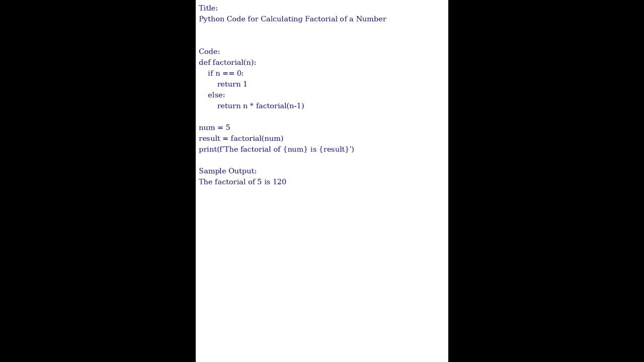Python Code for Calculating Factorial of a Number (Python ...