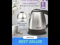 Borosil 1.5L 1350W Stainless Steel Rio Electric Kettle | Boil Water for Tea/Coffee/Soup/Noodles |...
