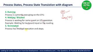 BCA 2nd Sem Operating System Unit 2 | Process, 5 Process States & State Transition Diagrams