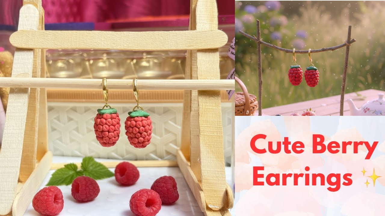 I Made Cute Berry Earrings by Hand | Satisfying Clay Jewellery Making Process💖 