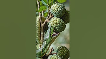Green pythan bites custard apple #asmr #snake #reddragonfruit #wildlife #tropicalfruit