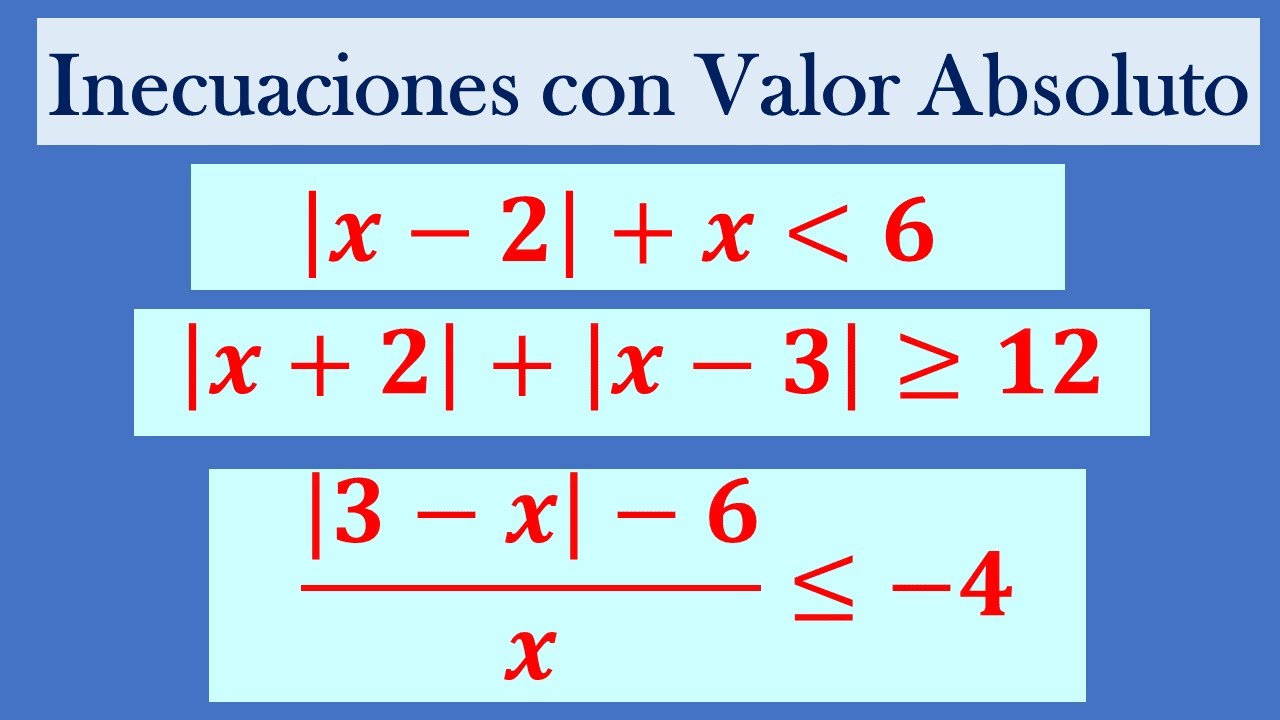 Inecuaciones con valor absoluto