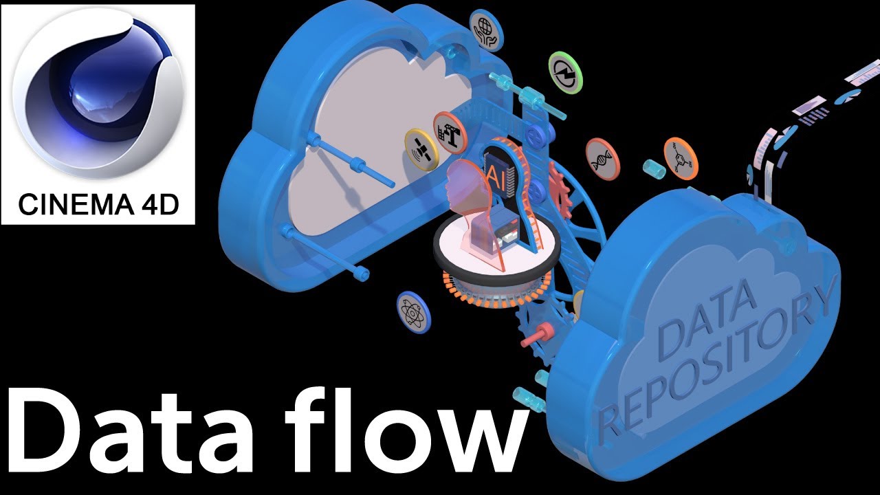 [C4D] 시네마포디로 만든 Data flow effect 영상 / tutorial /시포디/강좌/애니메이션 - YouTube