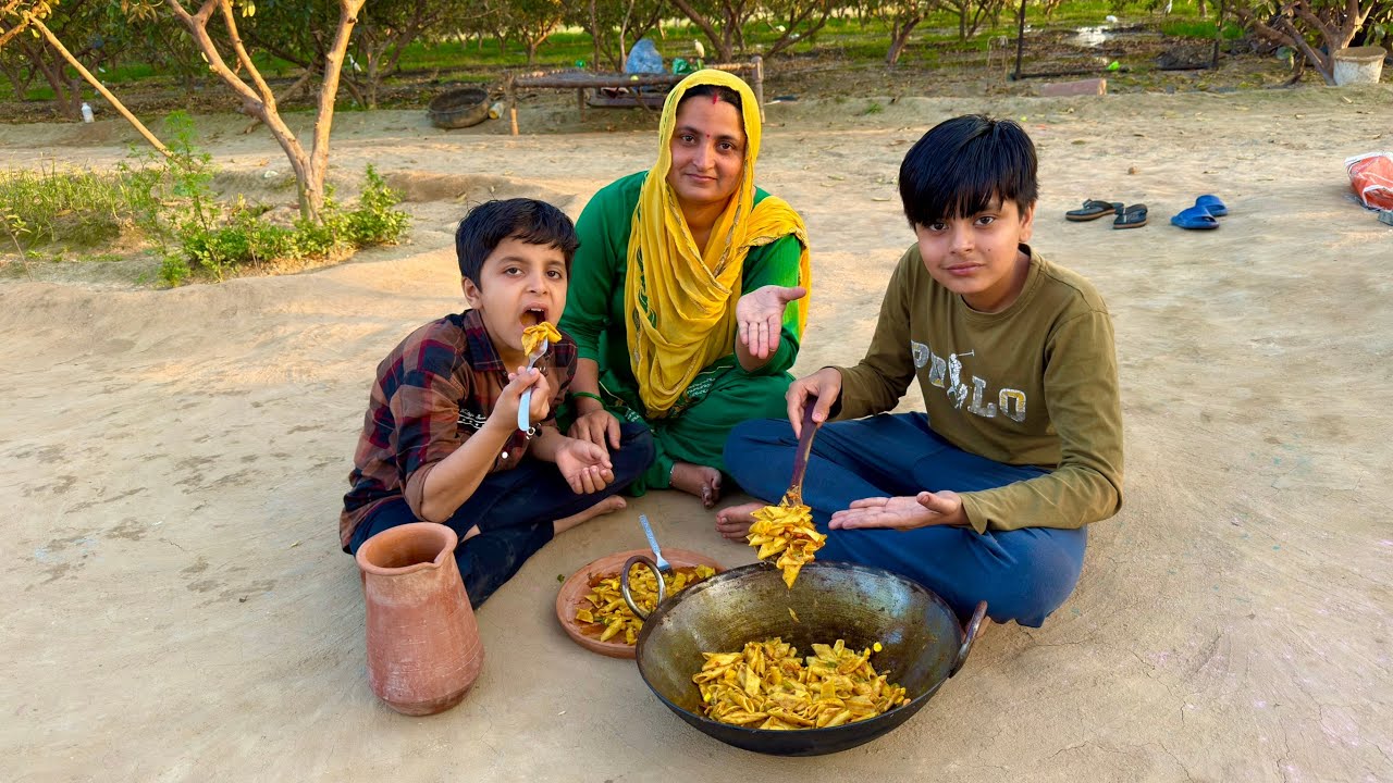 खेत में बनाया पास्ता 🍝 । village food vlog । pasta recipy 