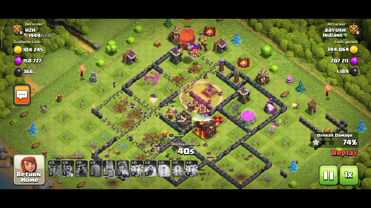How to use La Loon with party wizard || townhall 10 || Clash of Clans ||