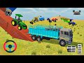 New John Deere And old tractors Loaded Dumper Truck In Game