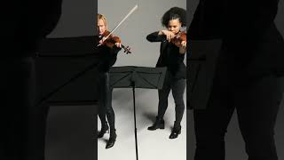 Violinists Una Tone and Chiara Fasi visually represented the orchestra for &#39;Let The Truth Speak.&#39;