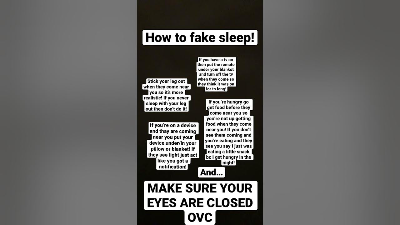 How to fake sleep youtube