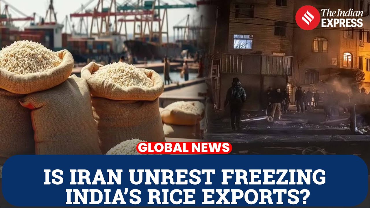 India’s Rice Exports to Top Buyer Iran Slump as Protests and Tariff Fears Bite