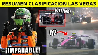 🔥NORRIS BRILLANTE en la LLUVIA de las VEGAS🏆 SAINZ DESLUMBRA✨ ALBON al MURO💥 COLAPINTO a Q2✅ FERRARI