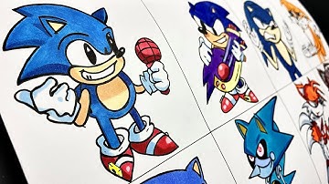 Drawing FNF - Sonic.ERR / Mega CD Locked-on / Sonic VS Santiago / Hell Reborn / Tails / Tails.EXE