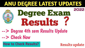 ANU Degree 4th Sem Results Update Degree 4th sem Results Released #degreeresults