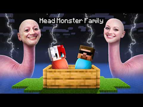 WE GOT ADOPTED BY HUMAN HEAD SEA MONSTER IN MINECRAFT !!