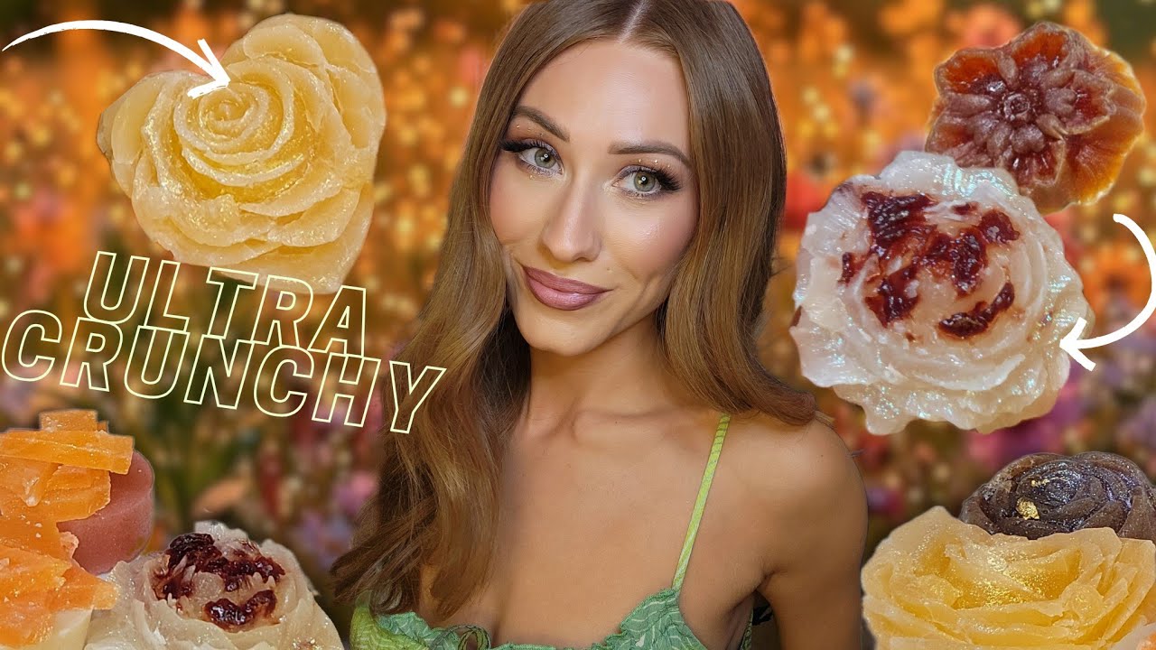 ASMR | *SUPER CRUNCHY* Sakura Crystal Candy 🌸🔮 Part 2! (up-close sounds) *Mukbang*