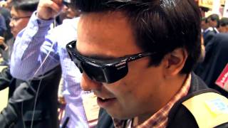 Brandon and Ricardo using a 3D Laptop - CES 2011