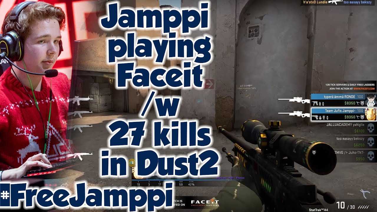 Jamppi playing  Faceit with 27 kills | BEST MOMENTS | CSGO