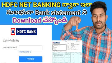 AVN CONCEPTS || How to download hdfc Bank statement || through internet banking ||Telugu 2022 ||