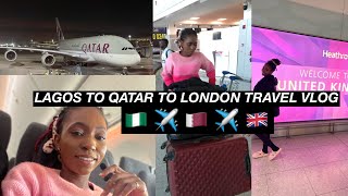 RELOCATION TRAVEL VLOG TO THE UK🇬🇧 FROM NIGERIA | LAGOS TO LONDON | LAYOVER IN DOHA |QATAR AIRWAYS